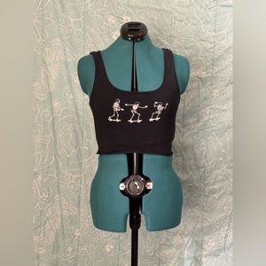 Black Skater Skeleton Tank Top